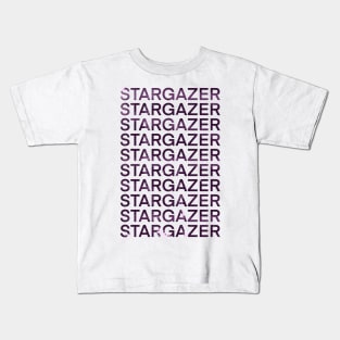 STARGAZER (Purple Text) Kids T-Shirt